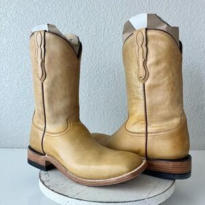 NEW Capitan Mens Cowboy Boots JACKSON Size 10.5D Tan Leather Western Square Toe